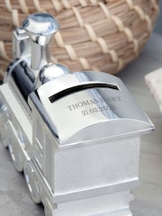 Personalised Silver Plated Train Money Box by Treat Republic - Image 3 of 5