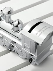 Personalised Silver Plated Train Money Box by Treat Republic - Image 4 of 5