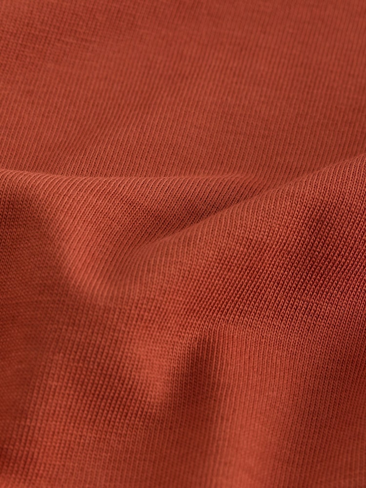 Pumpkin Orange Regular Fit Essential Crew Neck Cotton T-Shirt - Image 7 of 7 Pumpkin Orange Regular Fit Essential Crew Neck Cotton T-Shirt - Image 7 of 7