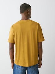 Yellow Gold Regular Fit Essential Crew Neck Cotton T-Shirt - Image 3 of 7