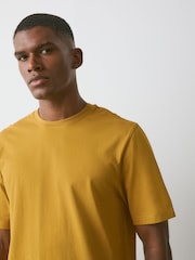 Yellow Gold Regular Fit Essential Crew Neck Cotton T-Shirt - Image 4 of 7