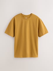 Yellow Gold Regular Fit Essential Crew Neck Cotton T-Shirt - Image 5 of 7
