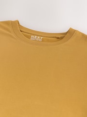 Yellow Gold Regular Fit Essential Crew Neck Cotton T-Shirt - Image 7 of 7