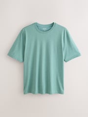 Seafoam Marl Regular Fit Essential Crew Neck Cotton T-Shirt - Image 1 of 3