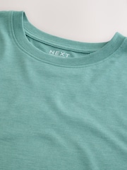 Seafoam Marl Regular Fit Essential Crew Neck Cotton T-Shirt - Image 3 of 3
