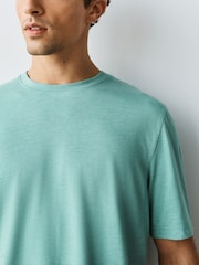 Verde Espuma de Mar - Corte estándar - Camiseta básica de algodón con cuello redondo - Imagen 5 de 8
