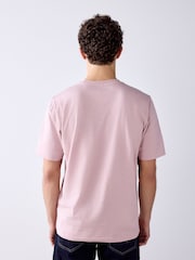 Pale Pink Slim Fit Essential Crew Neck Cotton T-Shirt - Image 3 of 7