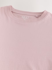 Pale Pink Slim Fit Essential Crew Neck Cotton T-Shirt - Image 7 of 7