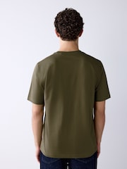 Army Green Regular Fit Essential Crew Neck Cotton T-Shirt - Image 4 of 8
