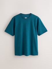 Teal Marl Regular Fit Essential Crew Neck Cotton T-Shirt - Image 1 of 3