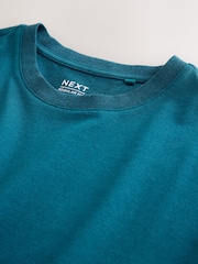 Teal Marl Regular Fit Essential Crew Neck Cotton T-Shirt - Image 2 of 3
