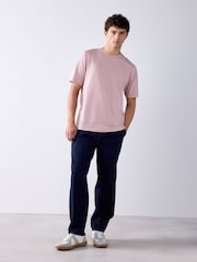 Pale Pink Regular Fit Essential Crew Neck Cotton T-Shirt - Image 2 of 7
