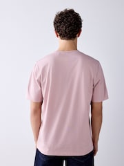 Pale Pink Regular Fit Essential Crew Neck Cotton T-Shirt - Image 3 of 7