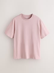 Pale Pink Regular Fit Essential Crew Neck Cotton T-Shirt - Image 5 of 7
