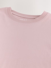 Pale Pink Regular Fit Essential Crew Neck Cotton T-Shirt - Image 7 of 7
