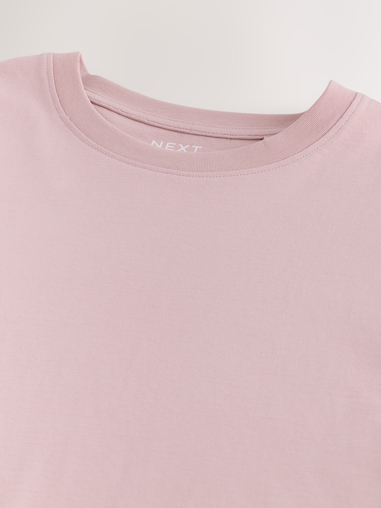 Pale Pink Regular Fit Essential Crew Neck Cotton T-Shirt - Image 7 of 7 Pale Pink Regular Fit Essential Crew Neck Cotton T-Shirt - Image 7 of 7