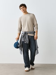 Neutral Marl Regular Fit Long Sleeve Crew Neck T-Shirt - Image 2 of 8