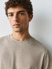 Neutral Marl Regular Fit Long Sleeve Crew Neck T-Shirt - Image 5 of 8