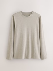 Neutral Marl Regular Fit Long Sleeve Crew Neck T-Shirt - Image 6 of 8