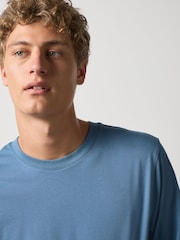 Mid Blue Regular Fit Long Sleeve Crew Neck T-Shirt - Image 4 of 7