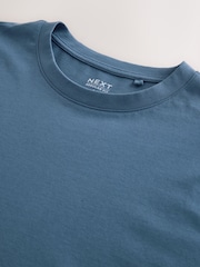 Mid Blue Regular Fit Long Sleeve Crew Neck T-Shirt - Image 6 of 7