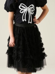 Angel & Rocket Black Sallie Asymmetric Mesh Skirt - Image 2 of 6