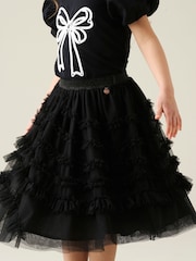 Angel & Rocket Black Sallie Asymmetric Mesh Skirt - Image 3 of 6
