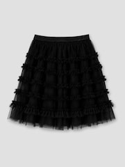 Angel & Rocket Black Sallie Asymmetric Mesh Skirt - Image 5 of 6