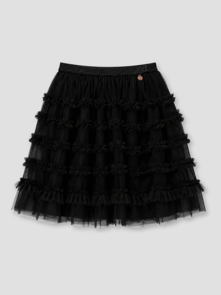 Angel & Rocket Black Sallie Asymmetric Mesh Skirt - Image 6 of 6 Angel & Rocket Black Sallie Asymmetric Mesh Skirt - Image 6 of 6