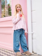 Angel & Rocket Pink Erin Peplum Sweat Top - Image 2 of 8