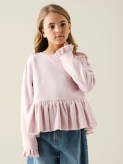 Angel & Rocket Pink Erin Peplum Sweat Top - Image 3 of 8