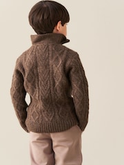 Angel & Rocket Brown Colin Zip Neck Knit Jumper - Image 2 of 6