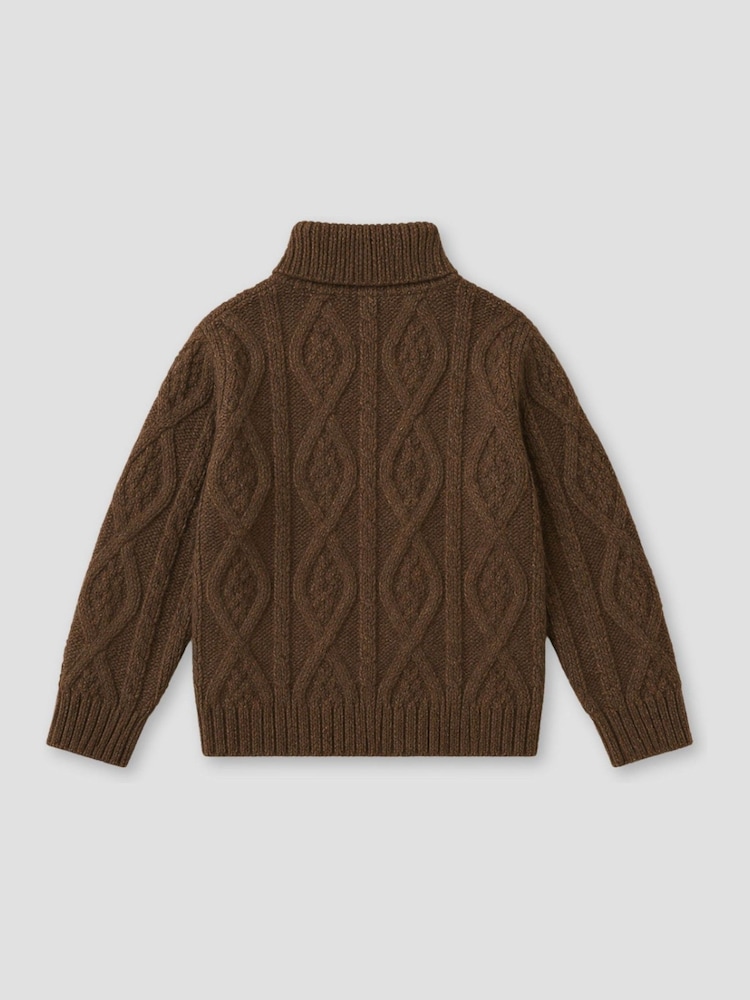 Angel & Rocket Brown Colin Zip Neck Knit Jumper - Image 6 of 6