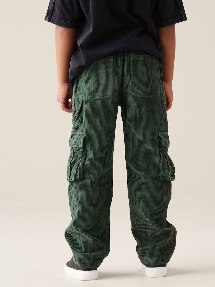 Angel & Rocket Green Luke Washed Cord Wide Leg Joggers - Image 2 of 6