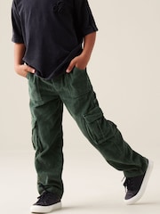 Angel & Rocket Green Luke Washed Cord Wide Leg Joggers - Image 3 of 6
