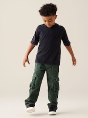 Angel & Rocket Green Luke Washed Cord Wide Leg Joggers - Image 4 of 6