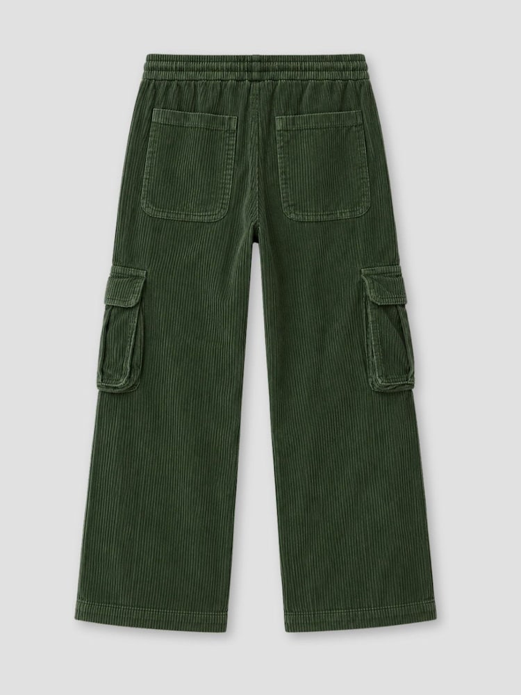 Angel & Rocket Green Luke Washed Cord Wide Leg Joggers - Image 6 of 6