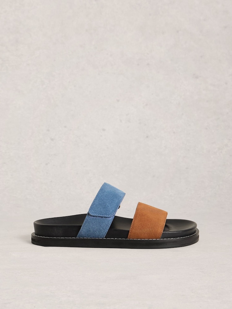 White Stuff Blue Zoey Footbed Mules - Image 1 of 4 White Stuff Blue Zoey Footbed Mules - Image 1 of 4