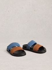 White Stuff Blue Zoey Footbed Mules - Image 2 of 4