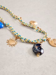 White Stuff Blue Santorini Charm Cord Necklace - Image 2 of 2