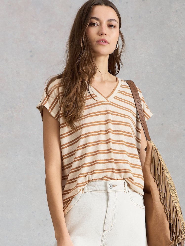 White Stuff Brown Ella Lace T-Shirt - Image 1 of 6 White Stuff Brown Ella Lace T-Shirt - Image 1 of 6