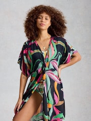 White Stuff Black Mini Cleo Cover-Up Kimono - Image 1 of 6