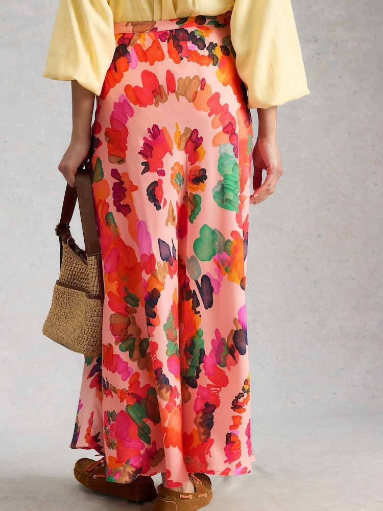 White Stuff Pink Floral Hope Bias Cut Maxi Skirt - Image 2 of 6 White Stuff Pink Floral Hope Bias Cut Maxi Skirt - Image 2 of 6