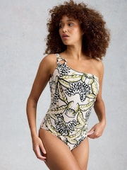 White Stuff White Ivy One Shoulder Swimsuit - Image 4 of 6