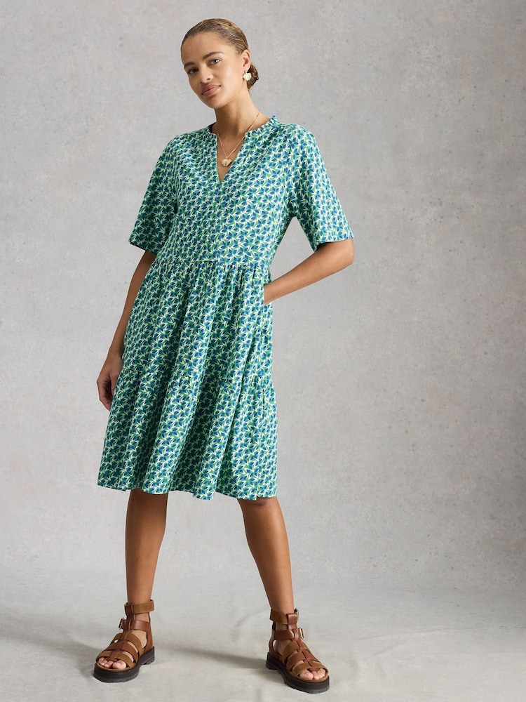White Stuff Green Sophia Jersey Dress - Image 2 of 6