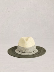White Stuff Green Colour Block Fedora - Image 1 of 2