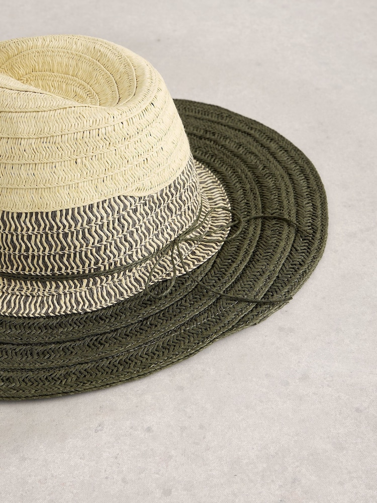 White Stuff Green Colour Block Fedora - Image 2 of 2