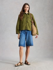 White Stuff Green Camille Linen Jacket - Image 1 of 6