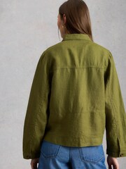White Stuff Green Camille Linen Jacket - Image 3 of 6