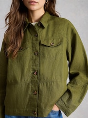 White Stuff Green Camille Linen Jacket - Image 4 of 6